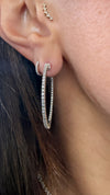 14k White Gold Lab Diamond Inside Out Round Hoop Earrings 1.30ctw