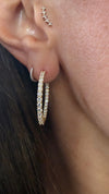 14k Yellow Gold Lab Diamond Inside Out Round Hoop Earrings 2.00ctw