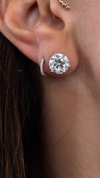 14k White Gold Lab Grown Round Diamond Stud Earrings 4.70ctw