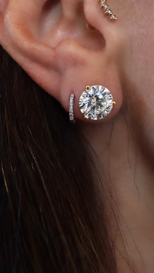14k Yellow Gold Lab Grown Round Diamond Stud Earrings 5.20ctw