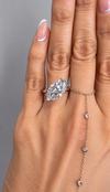 14k White Gold 4.00ct Lab Grown Marquise Diamond Asymmetric Solitaire Engagement Ring