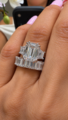 14k White Gold Lab Grown Emerald Diamond Eternity Band 9.00ctw