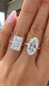14k White Gold 4.00ct Lab Grown Elongated Radiant Diamond Solitaire Engagement Ring