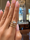 14k Yellow Gold Lab Grown Pear Diamond Wrap Ring 1.00ctw