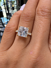14k Yellow Gold 3.50ct Lab Grown Princess Diamond Hidden Halo Engagement Ring
