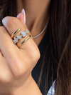 14k Yellow Gold Lab Grown Multi Shape Diamond Wrap Ring 2.50ctw