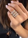 14k Yellow Gold Alternating Lab Grown Pear Diamond Three Row Wrap Ring 3.50ctw
