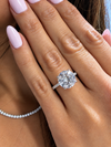 14k White Gold 3.50ct Lab Grown Round Diamond Hidden Halo Engagement Ring