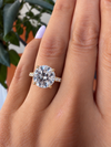 14k Yellow Gold 4.00ct Lab Grown Round Diamond Hidden Halo Engagement Ring