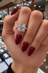 14k Yellow Gold 4.00ct Lab Grown Square Cushion Diamond Hidden Halo Engagement Ring