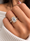 14k Yellow Gold 2.50ct Lab Grown Emerald Diamond Halo Engagement Ring