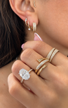 14k Yellow Gold Pave Diamond Triangle Wrap Ring .40ctw