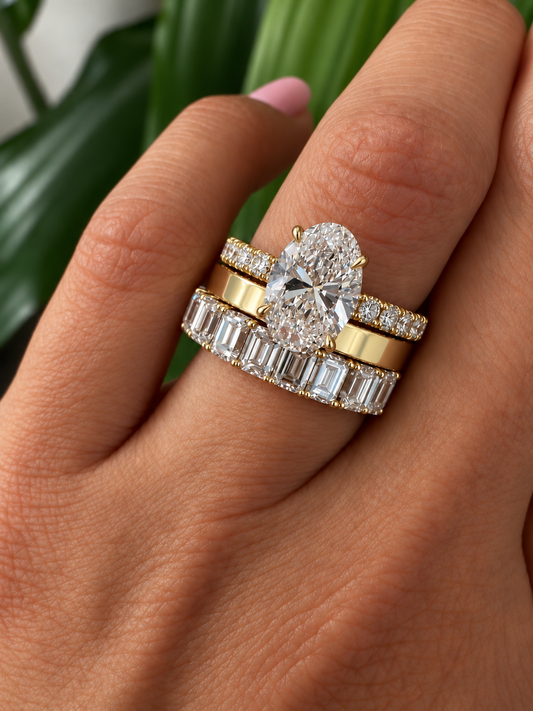 14k Yellow Gold 2.00ct Lab Grown Oval Diamond Hidden Halo Engagement Ring