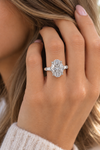 14k Yellow & White Gold Two Tone 3.50ctw Three Stone Lab Grown Oval & Tapered Baguette Diamond Engagement Ring