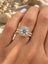 14k Yellow Gold 1.80ct Lab Grown Round Diamond Halo Engagement Ring