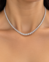 14k White Gold Lab Grown Diamond Classic Tennis Necklace 13.00ctw