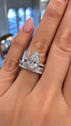 14k White Gold 2.00ct Lab Grown Pear Diamond Halo Engagement Ring