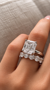14k White Gold 5.00ct Lab Grown Square Radiant Diamond Solitaire Engagement Ring
