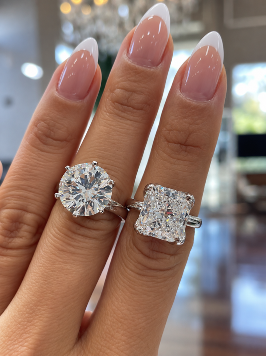 14k White Gold 5.98ct Natural Round Diamond Solitaire Engagement Ring