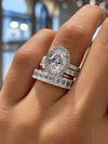 14k White Gold Lab Grown Emerald Diamond Eternity Band 5.50ctw