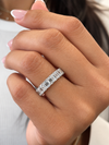 14k White Gold Lab Grown Emerald Diamond Eternity Band 5.50ctw
