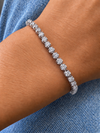 14k White Gold Lab Grown Round Diamond Crown Prong Tennis Bracelet 3.50ctw