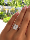 Platinum 1.61ct Natural Emerald Diamond Halo Engagement Ring