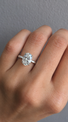 14k White Gold 1.60ct Natural Oval Diamond Solitaire Engagement Ring