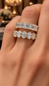 14k Yellow Gold Lab Grown Emerald Diamond Eternity Band 7.00ctw