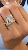 14k Yellow Gold Round & Baguette Diamond Band .55ctw