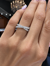 14k White Gold Lab Grown Criss Cross Infinity Diamond Band 1.00ctw