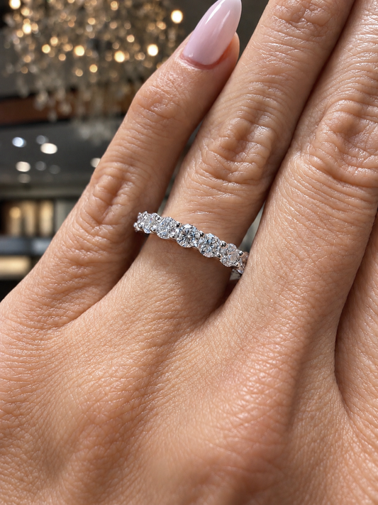 14k White Gold Lab Grown Round Diamond Eternity Band 2.50ctw
