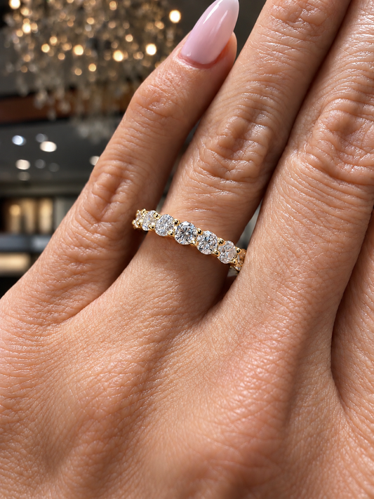 14k Yellow Gold Lab Grown Round Diamond Eternity Band 2.50ctw
