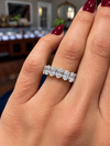 14k White Gold Lab Grown Oval Diamond Eternity Band 4.50ctw