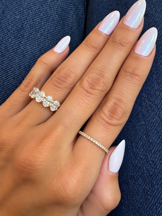 14k Yellow Gold Dainty Diamond Eternity Band .20ctw
