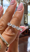 14k White Gold Lab Grown Pear Diamond East West Eternity Band 3.75ctw