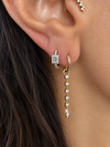 14k Yellow Gold Dangling Diamonds Charm Huggie Earrings .45ctw