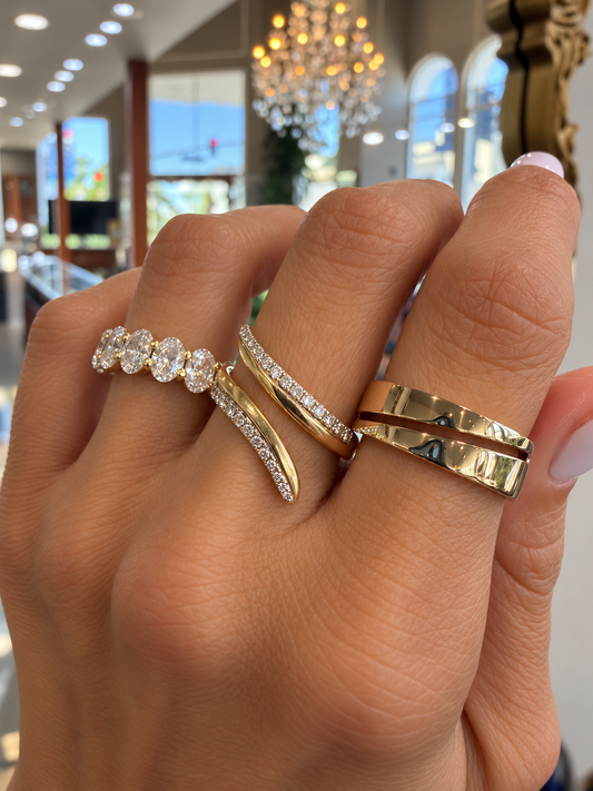 14k Yellow Solid Gold Triangle Wrap Ring