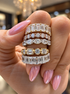 14k Yellow Gold Multi Shape Lab Grown Round & Baguette Diamond Bezel Band 1.50ctw