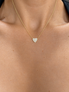 14k Yellow Gold 9mm Heart Diamond Necklace .15ctw