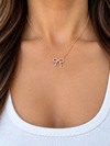 14k Rose Gold Bow Diamond Necklace