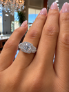 18k White Gold .90ct Natural Round Diamond Halo Engagement Ring