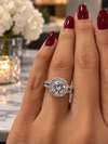 14k White Gold 1.23ct Natural Round Diamond Halo Engagement Ring