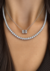 14k White Gold 1.50ct Lab Grown Emerald Diamond Solitaire Necklace