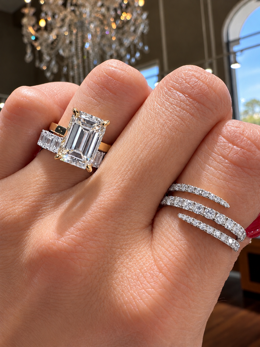 14k White Gold Three Row Spiral Wrap Diamond Ring .35ctw