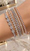 14k White Gold Diamond Cuban Link Bracelet .45ctw