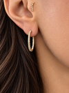 14k Yellow Gold 24mm Oval Inside Out Diamond Hoop Earrings 1.10ctw