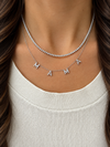 14k White Gold Mini Diamond Tennis Choker Necklace 2.00ctw