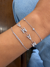 14k White Gold Shared Prong Diamond Bar Chain Bracelet .20ctw