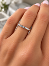 14k White Gold Diamond Inlay Band